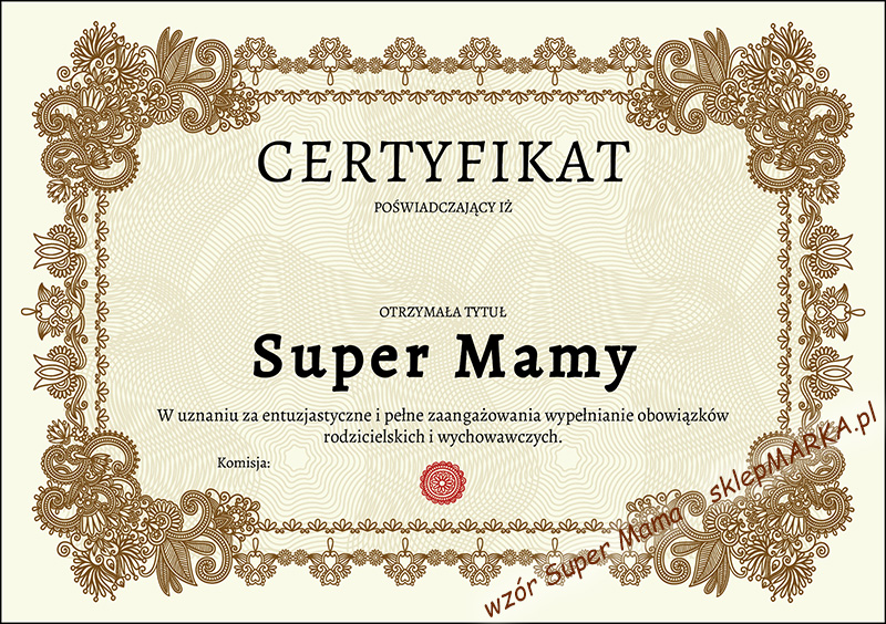 Certyfikat Super Mama